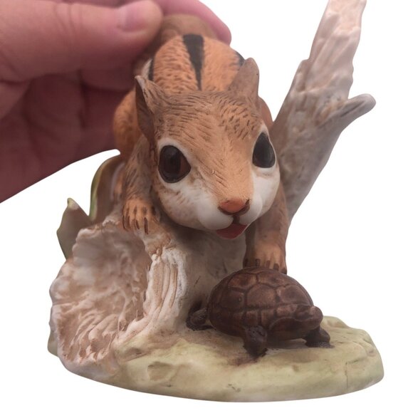 Vtg Homco Woodland Friends Chipmunk & Turtle Ceramic Hand Painted Figurine 8882 - Picture 6 of 11
